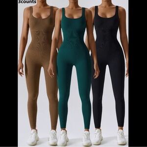Seamless Tummy Control Ribbed One-Piece Jumpsuit